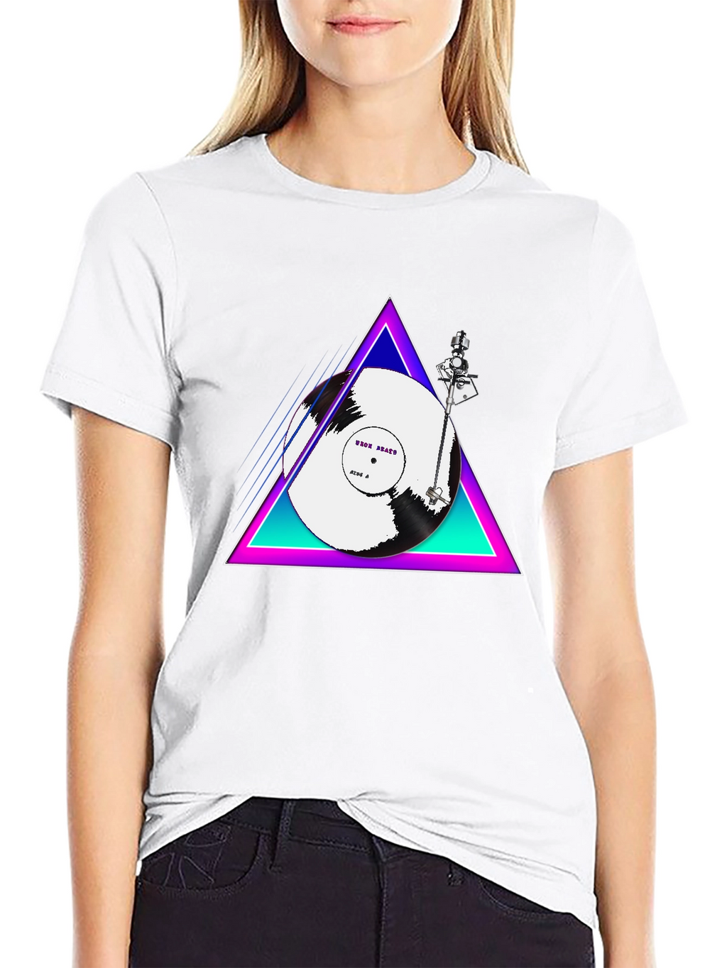 Retro Vinyl Turntable T-Shirt - Black