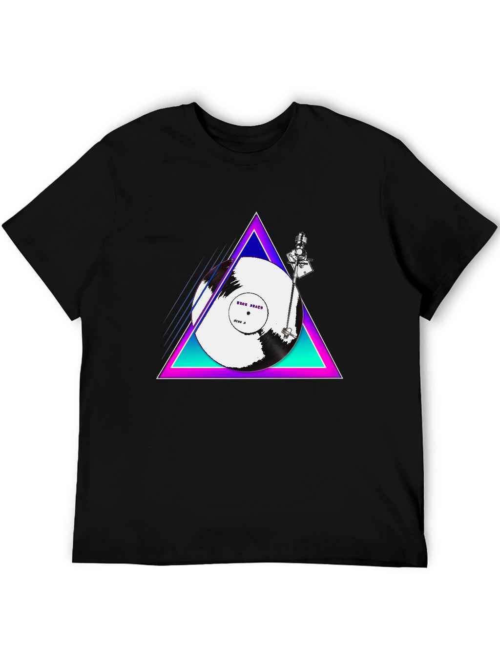 Retro Vinyl Turntable T-Shirt - Black