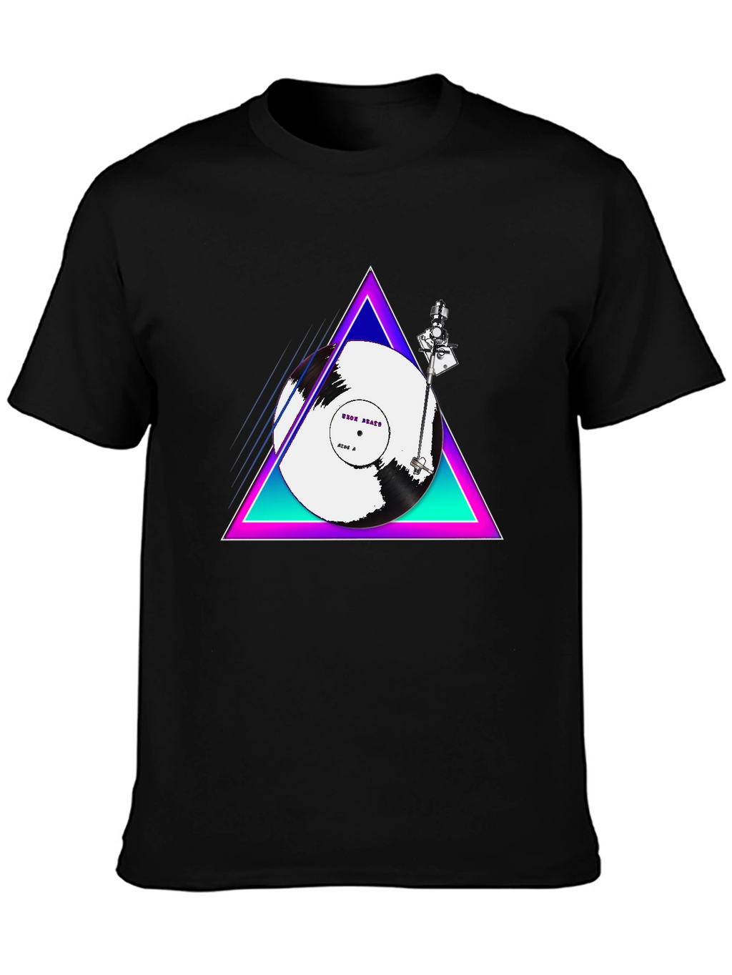 Retro Vinyl Turntable T-Shirt - Black