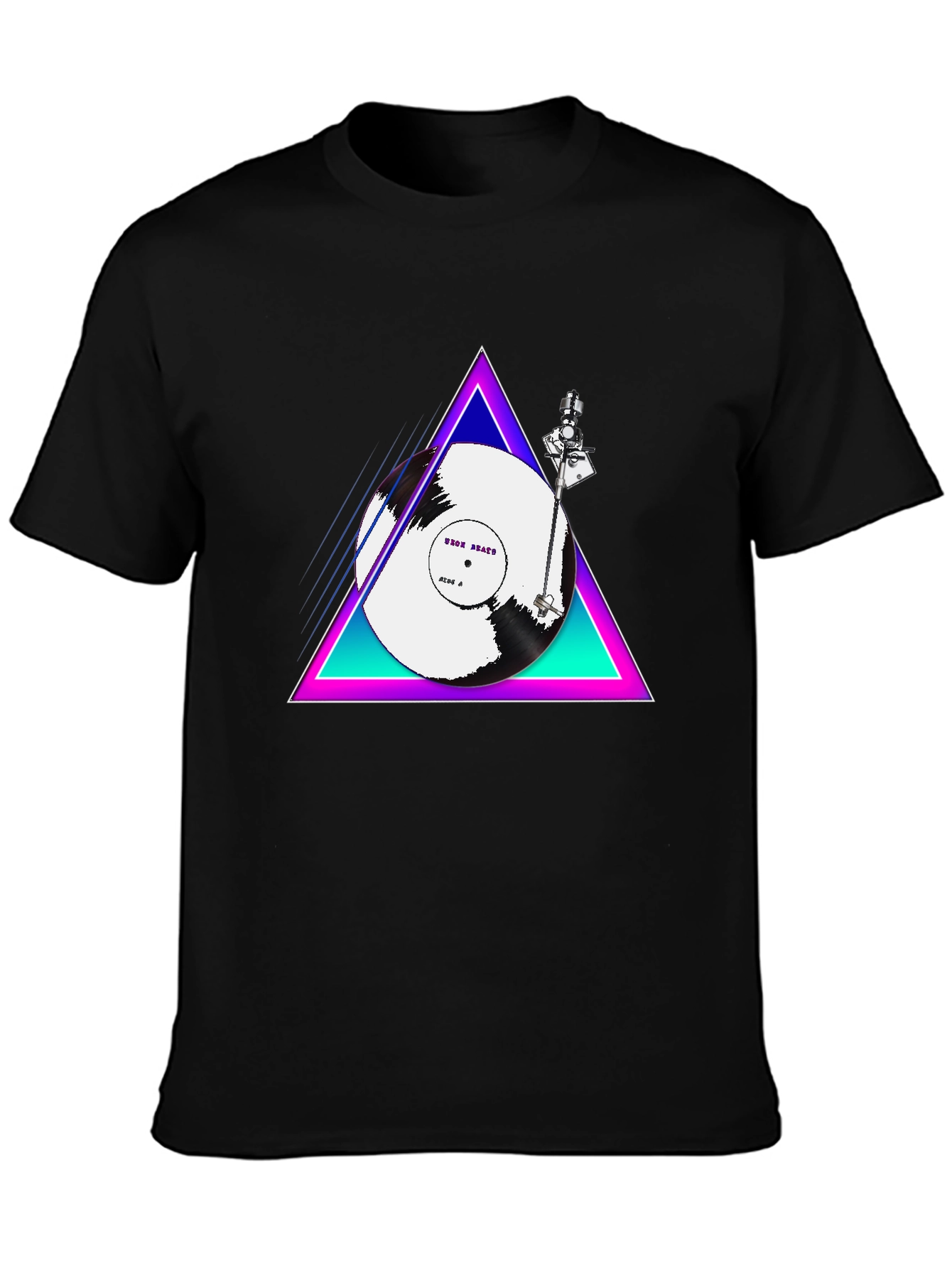 Retro Vinyl Turntable T-Shirt - Black