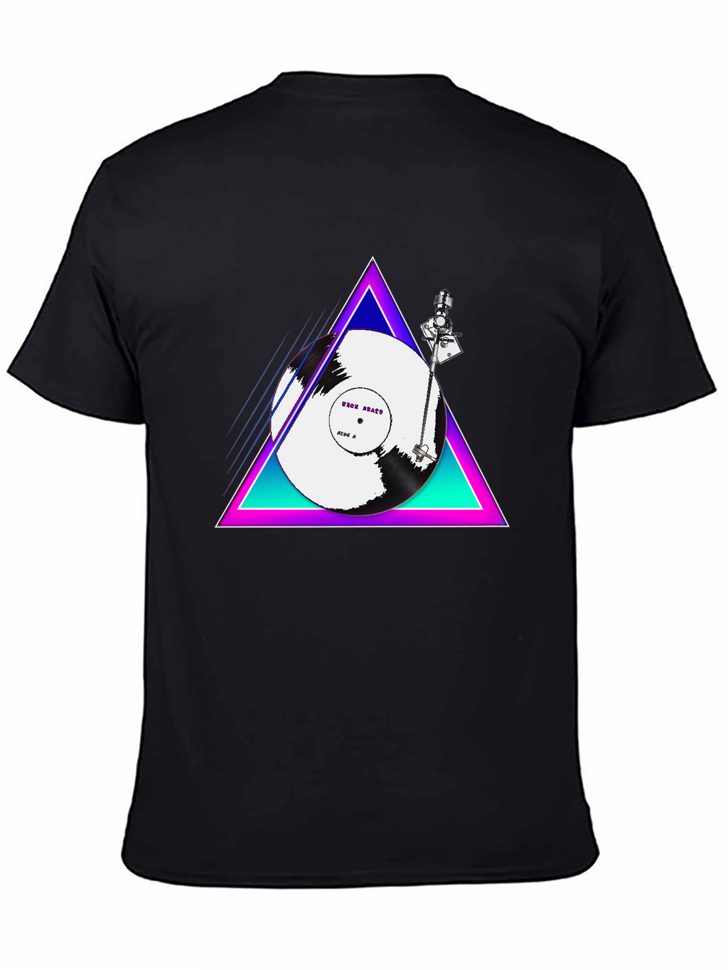 Retro Vinyl Turntable T-Shirt - Black