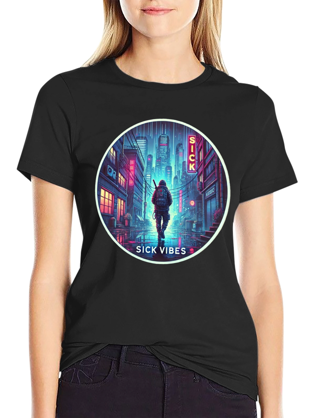 Sick Vibes Graphic Tee - Urban Neon Streetwear