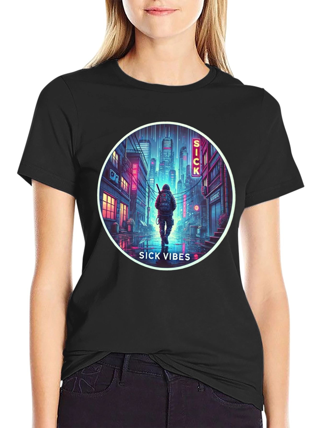 Sick Vibes Graphic Tee - Urban Neon Streetwear