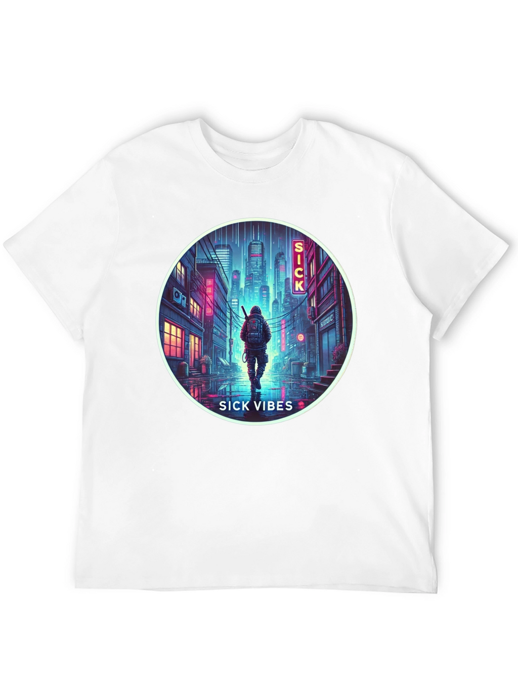 Sick Vibes Graphic Tee - Urban Neon Streetwear