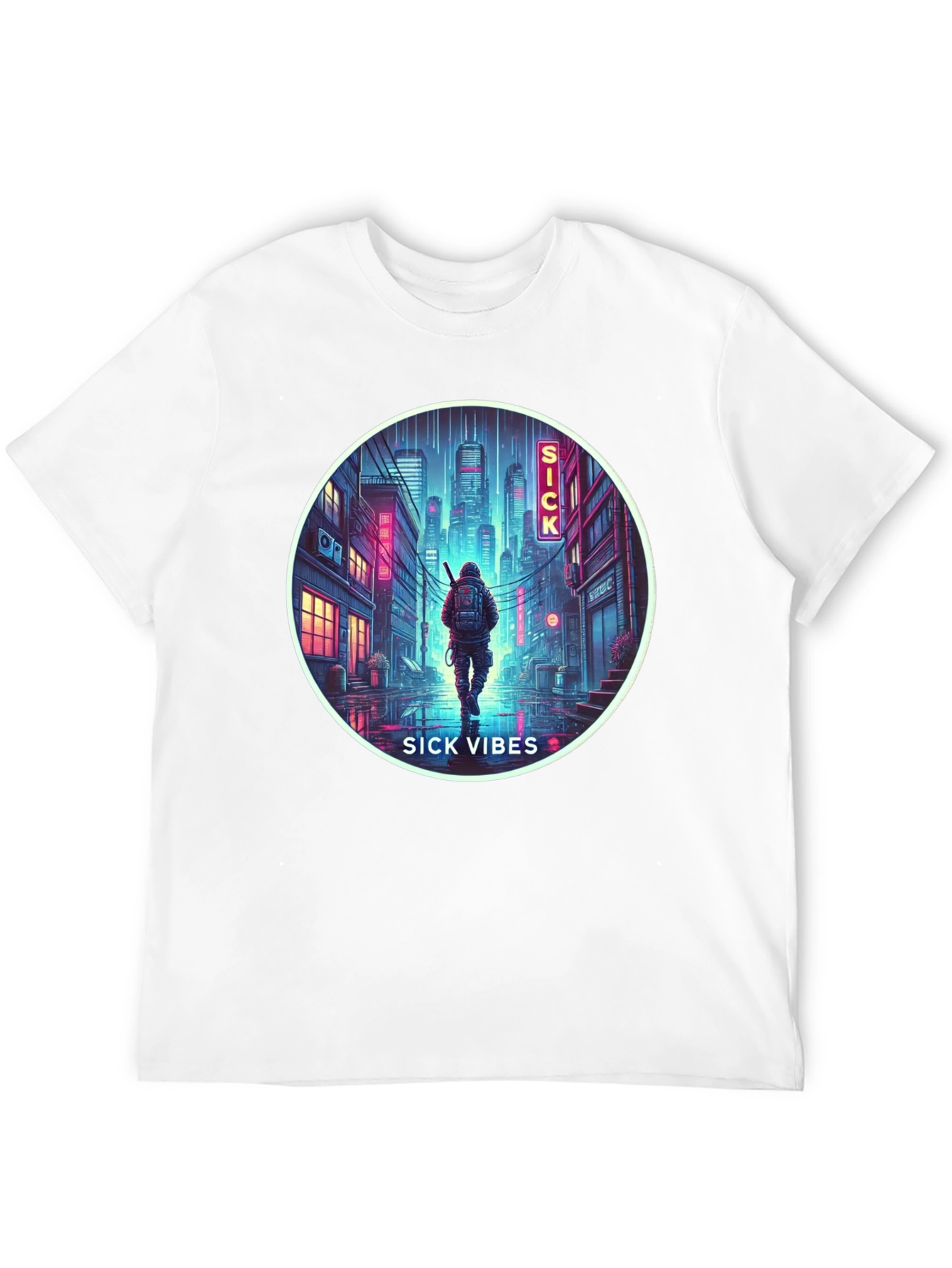 Sick Vibes Graphic Tee - Urban Neon Streetwear
