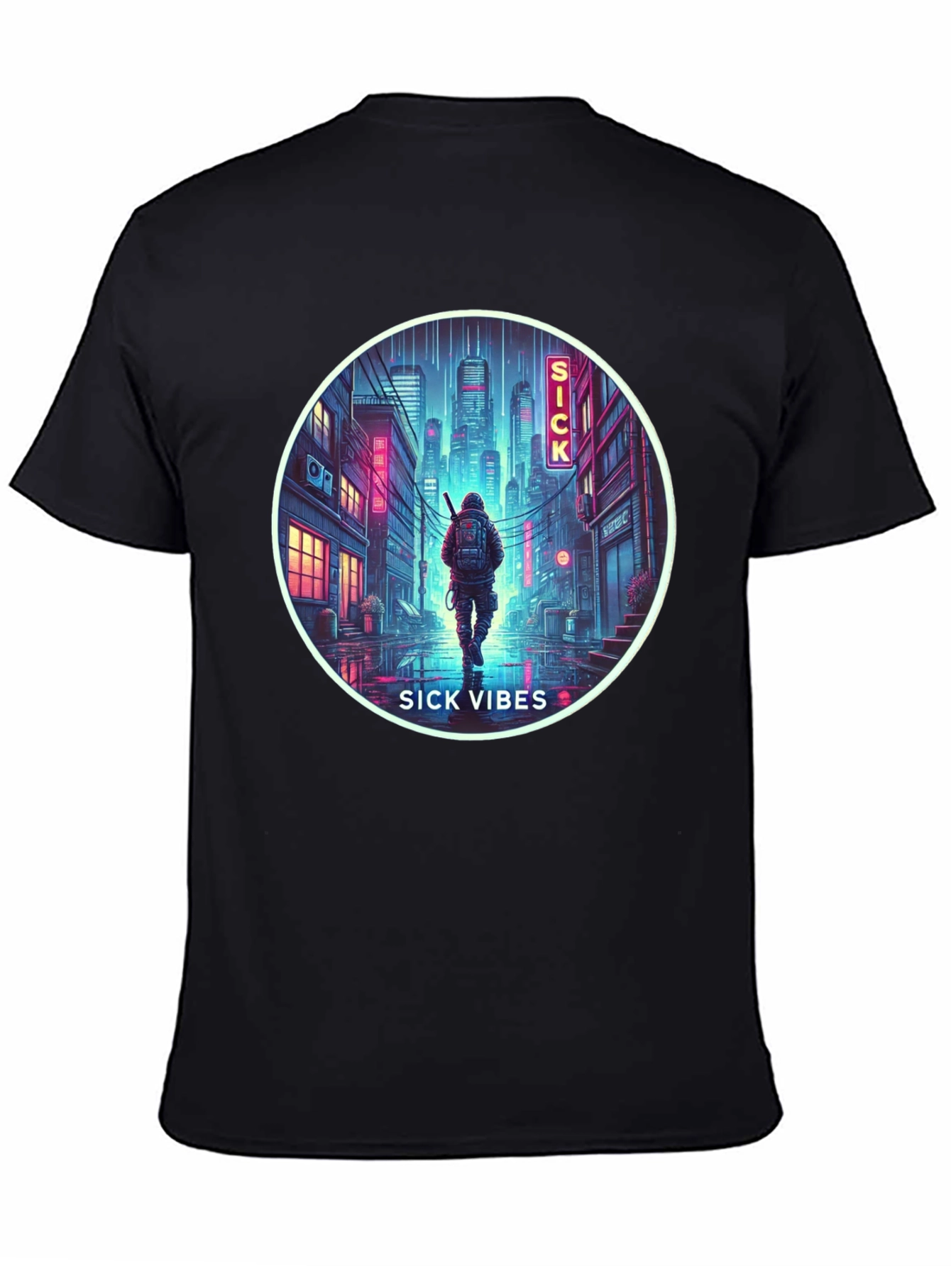 Sick Vibes Graphic Tee - Urban Neon Streetwear