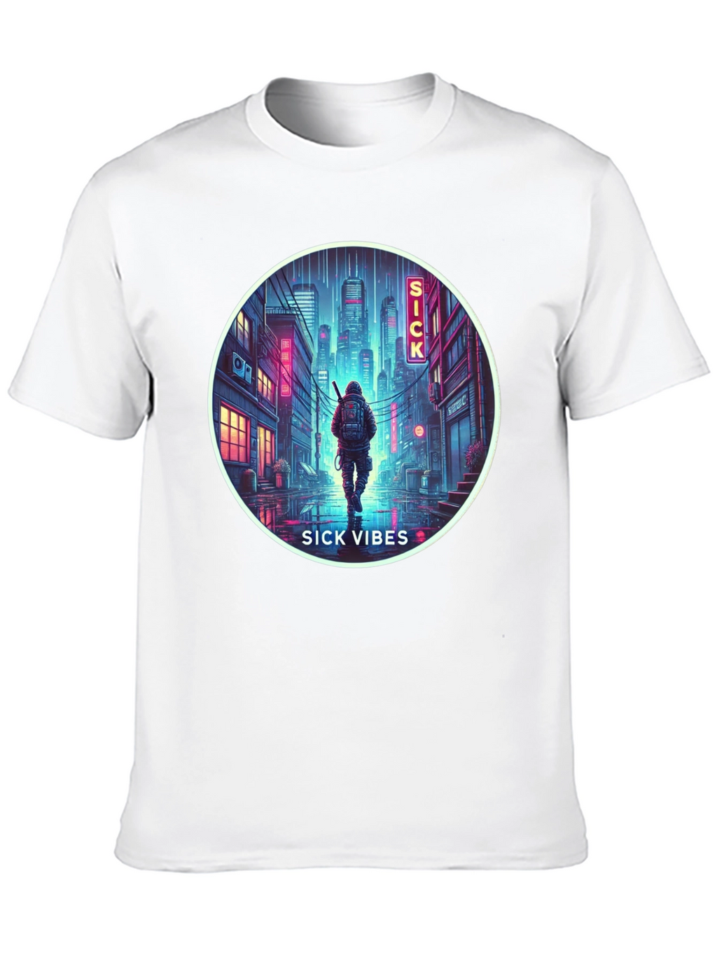 Sick Vibes Graphic Tee - Urban Neon Streetwear