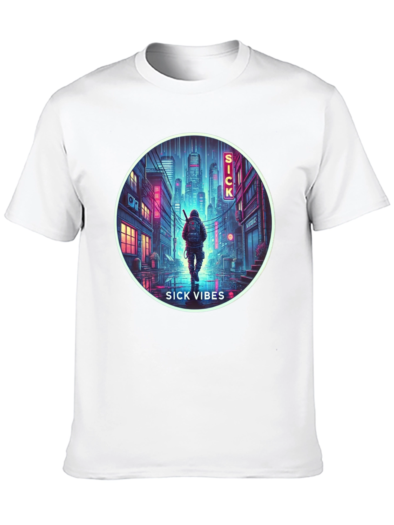 Sick Vibes Graphic Tee - Urban Neon Streetwear