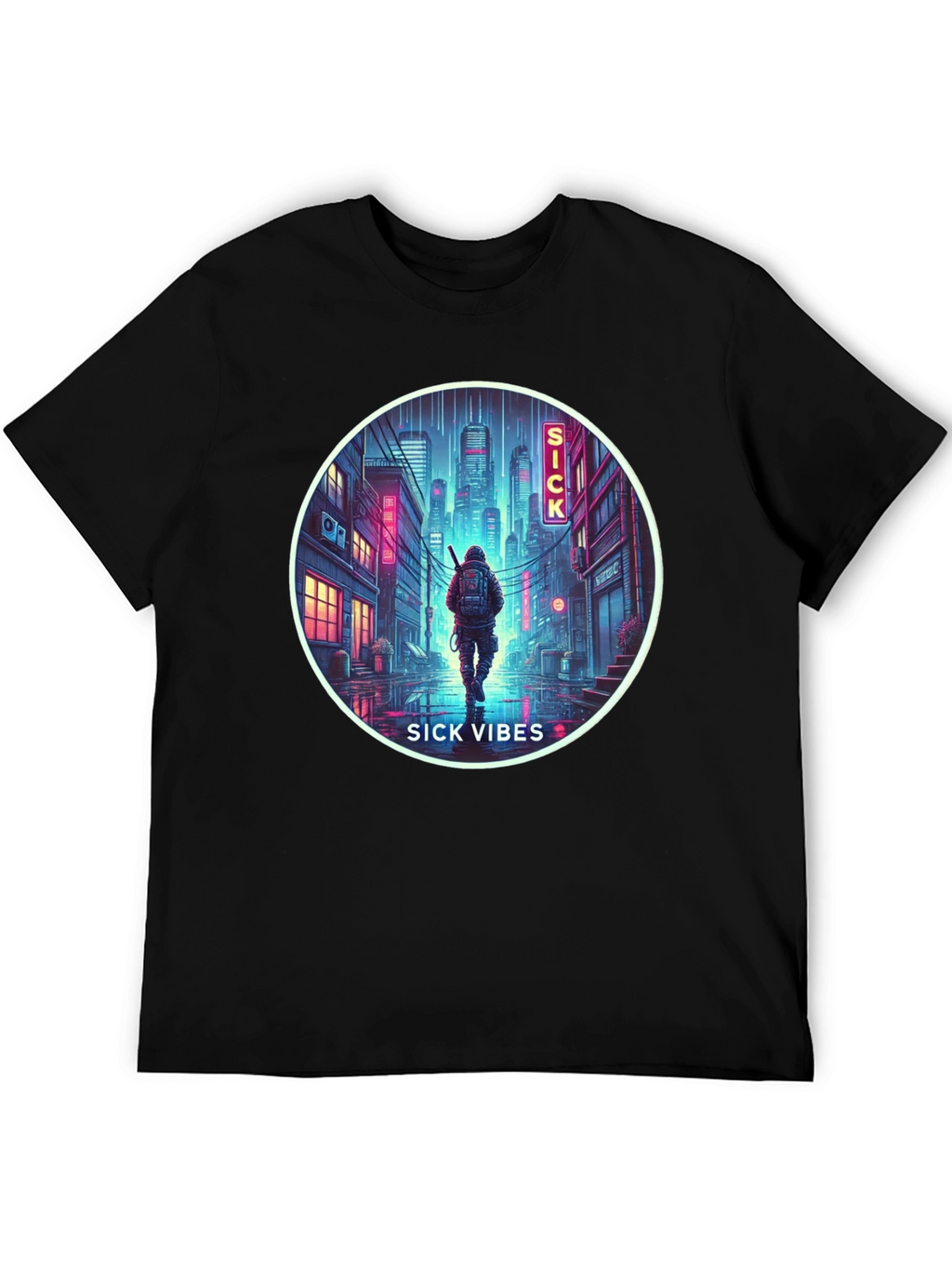 Sick Vibes Graphic Tee - Urban Neon Streetwear