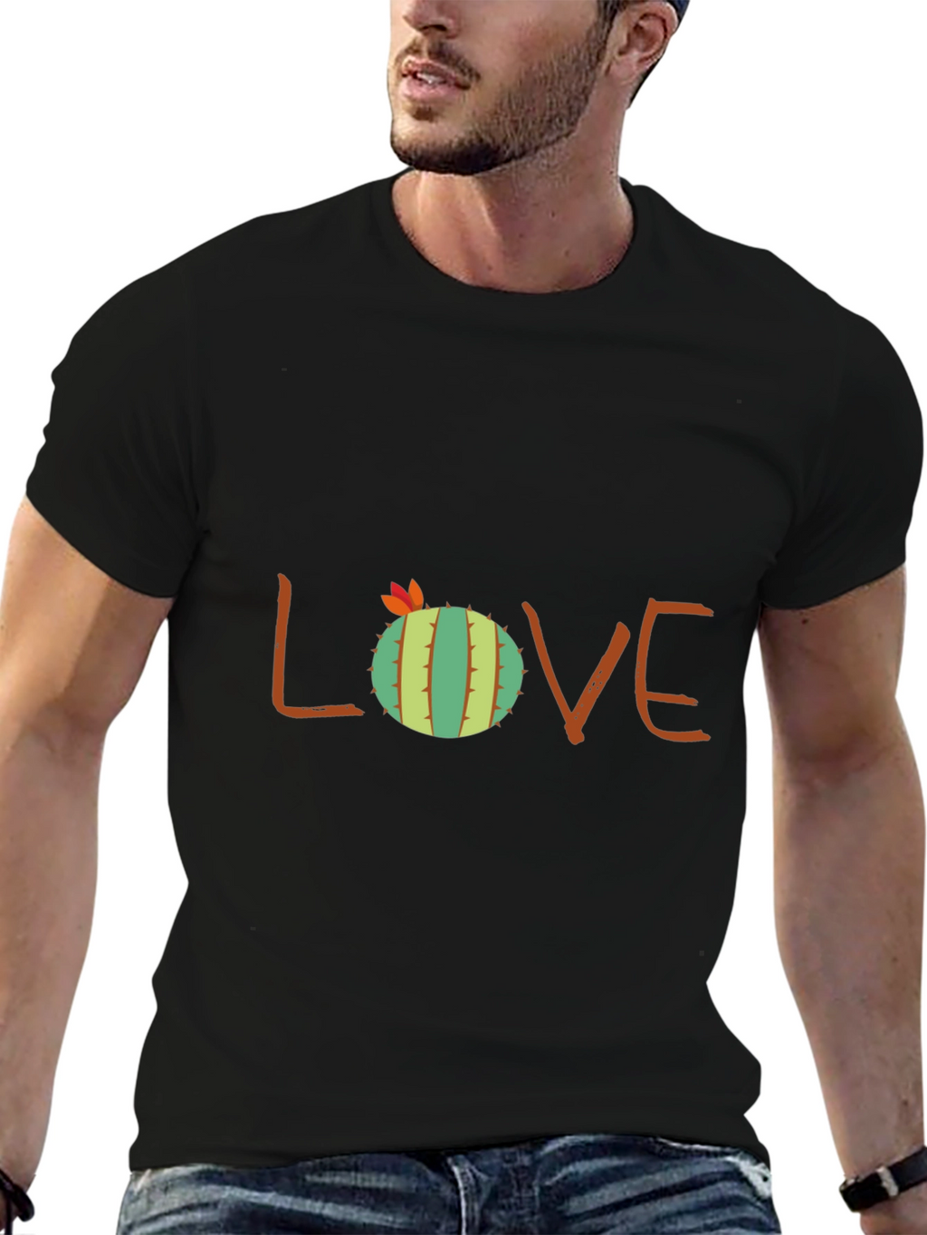Cactus Love Graphic Tee - Black