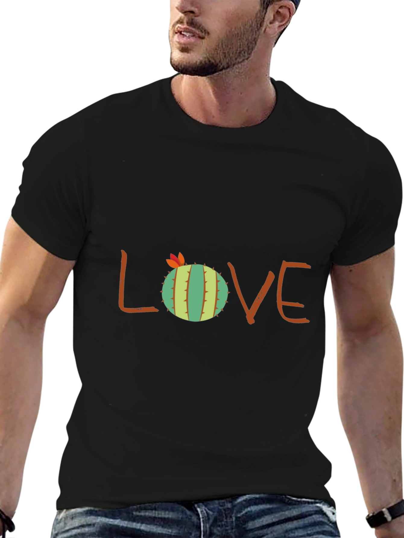 Cactus Love Graphic Tee - Black