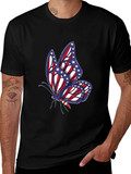 Patriotic Butterfly Graphic T-Shirt - USA Pride