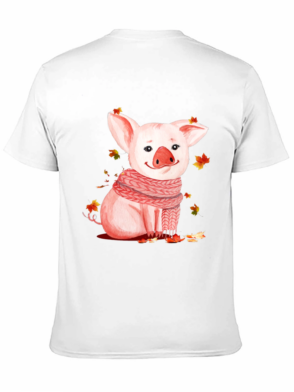 Pig with Scarf Graphic T-Shirt - Autumn Ready
