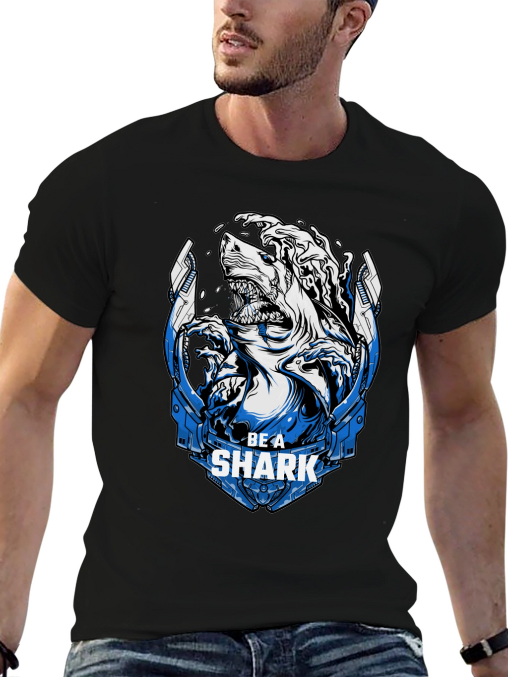 Be A Shark Graphic Print T-Shirt