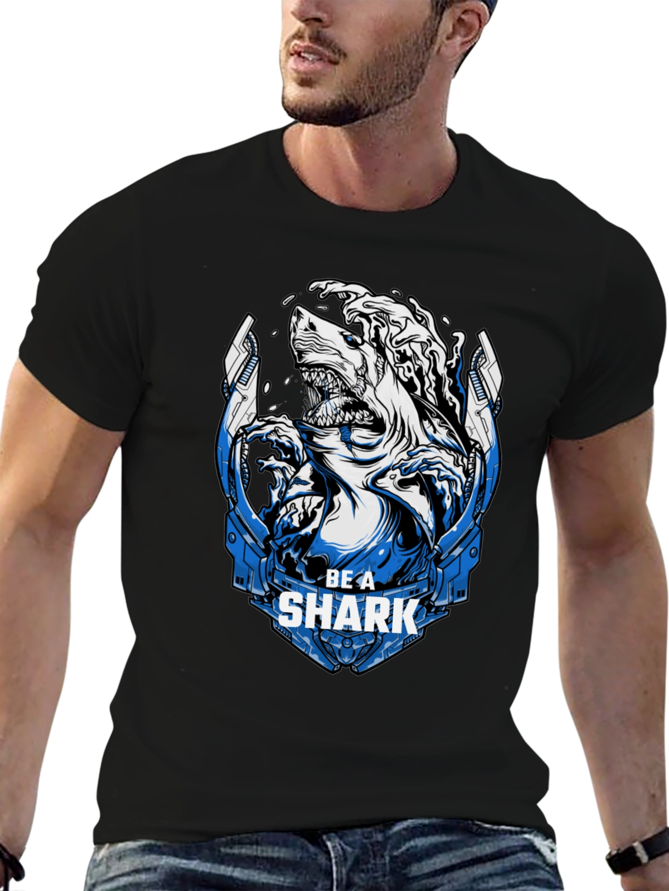 Be A Shark Graphic Print T-Shirt