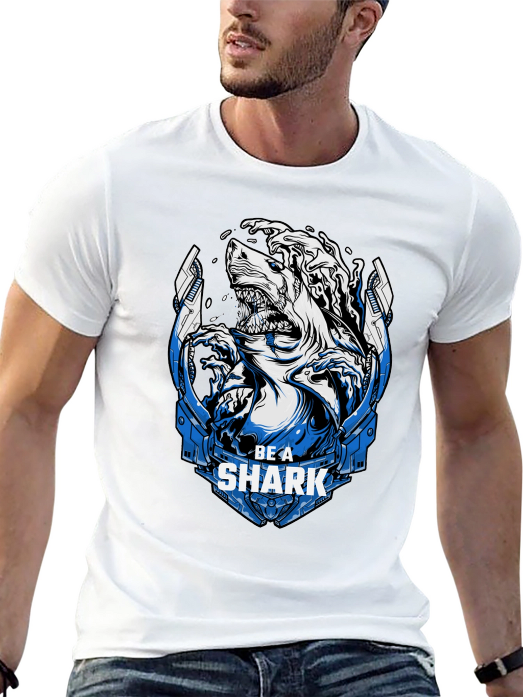 Be A Shark Graphic Print T-Shirt