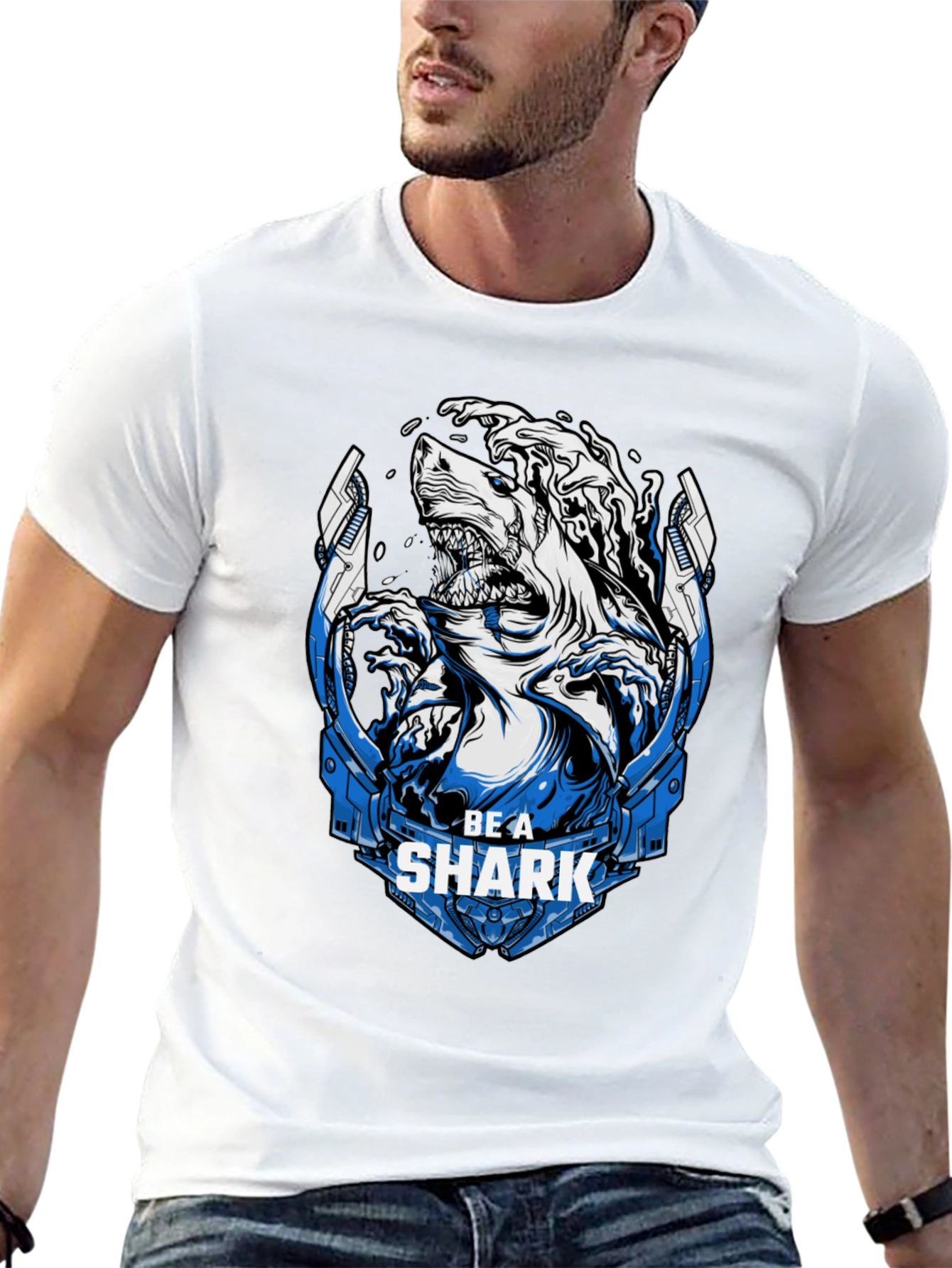Be A Shark Graphic Print T-Shirt