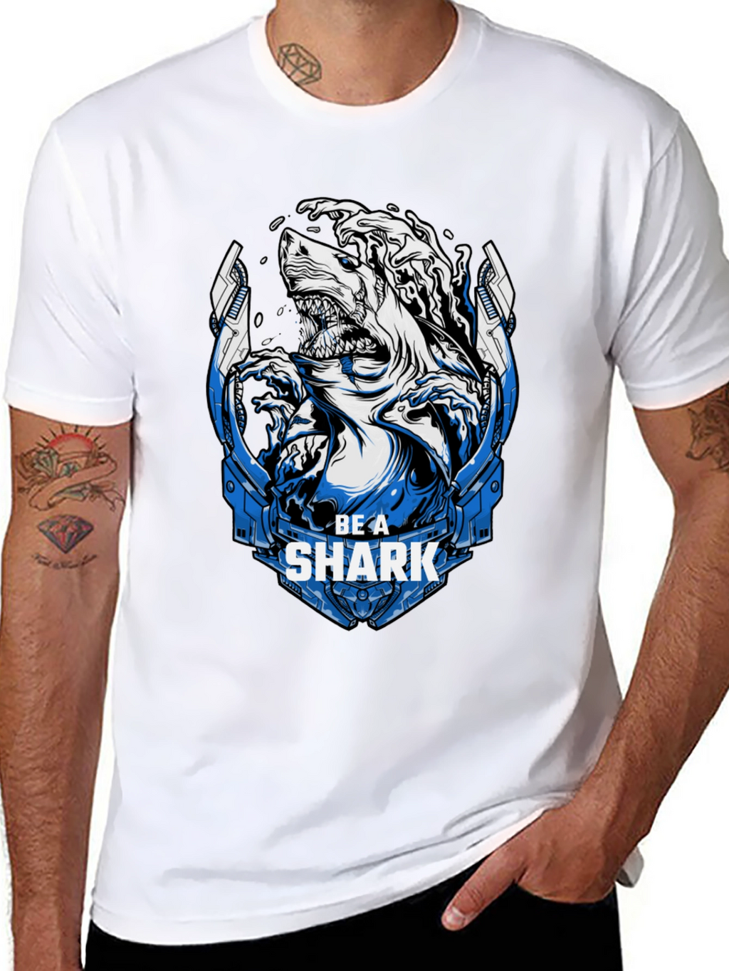 Be A Shark Graphic Print T-Shirt