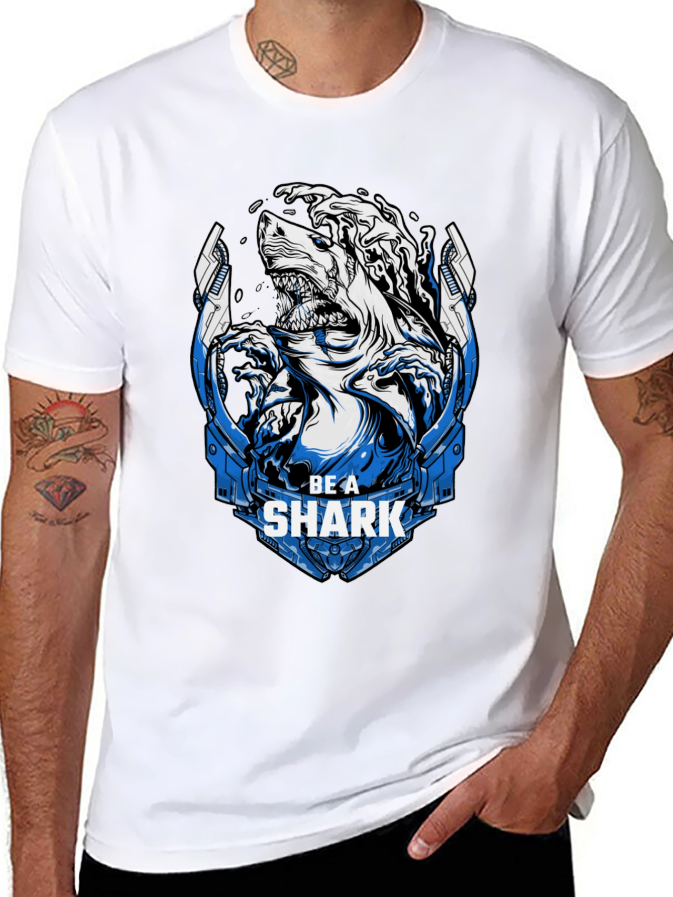 Be A Shark Graphic Print T-Shirt