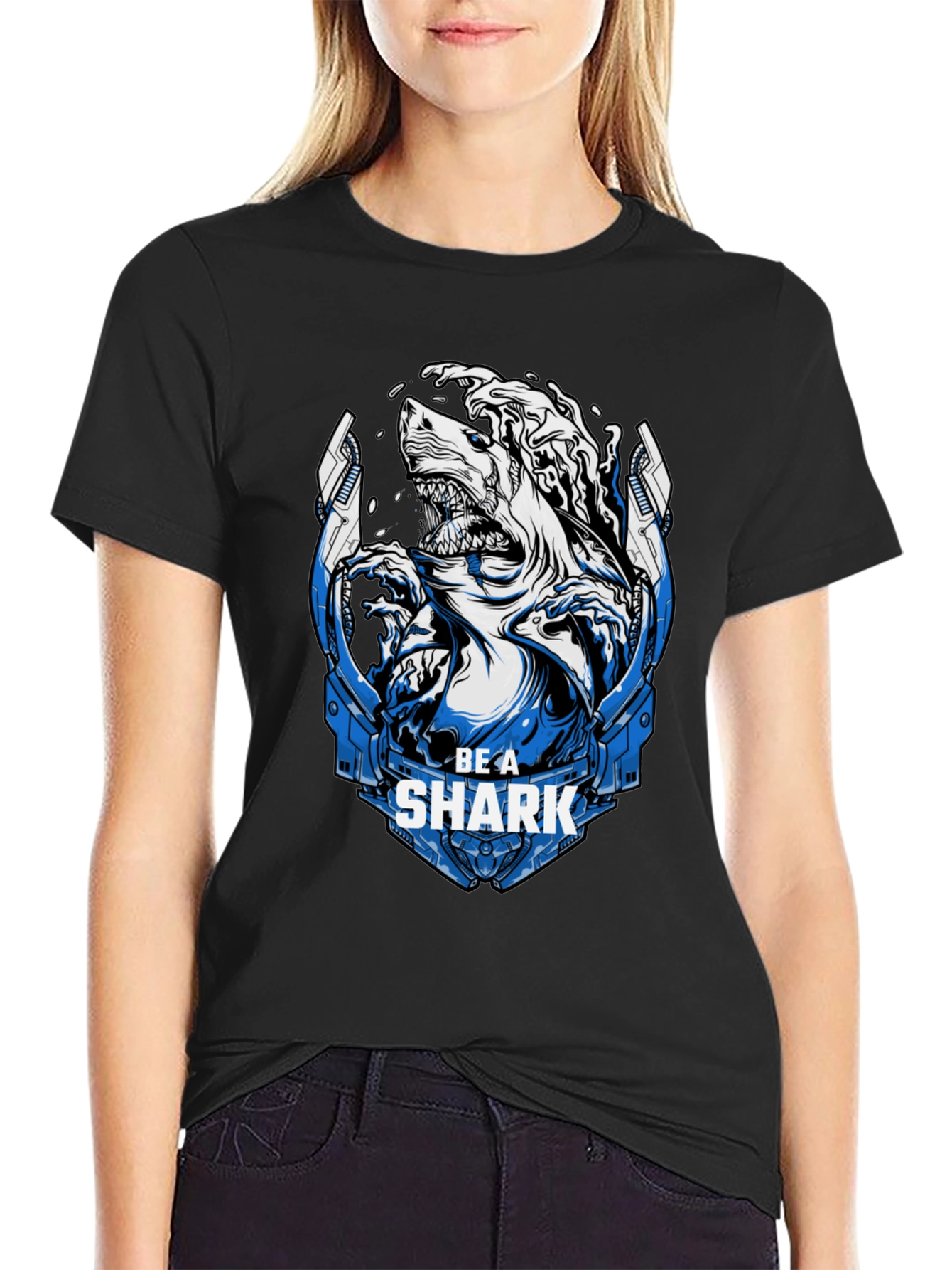 Be A Shark Graphic Print T-Shirt