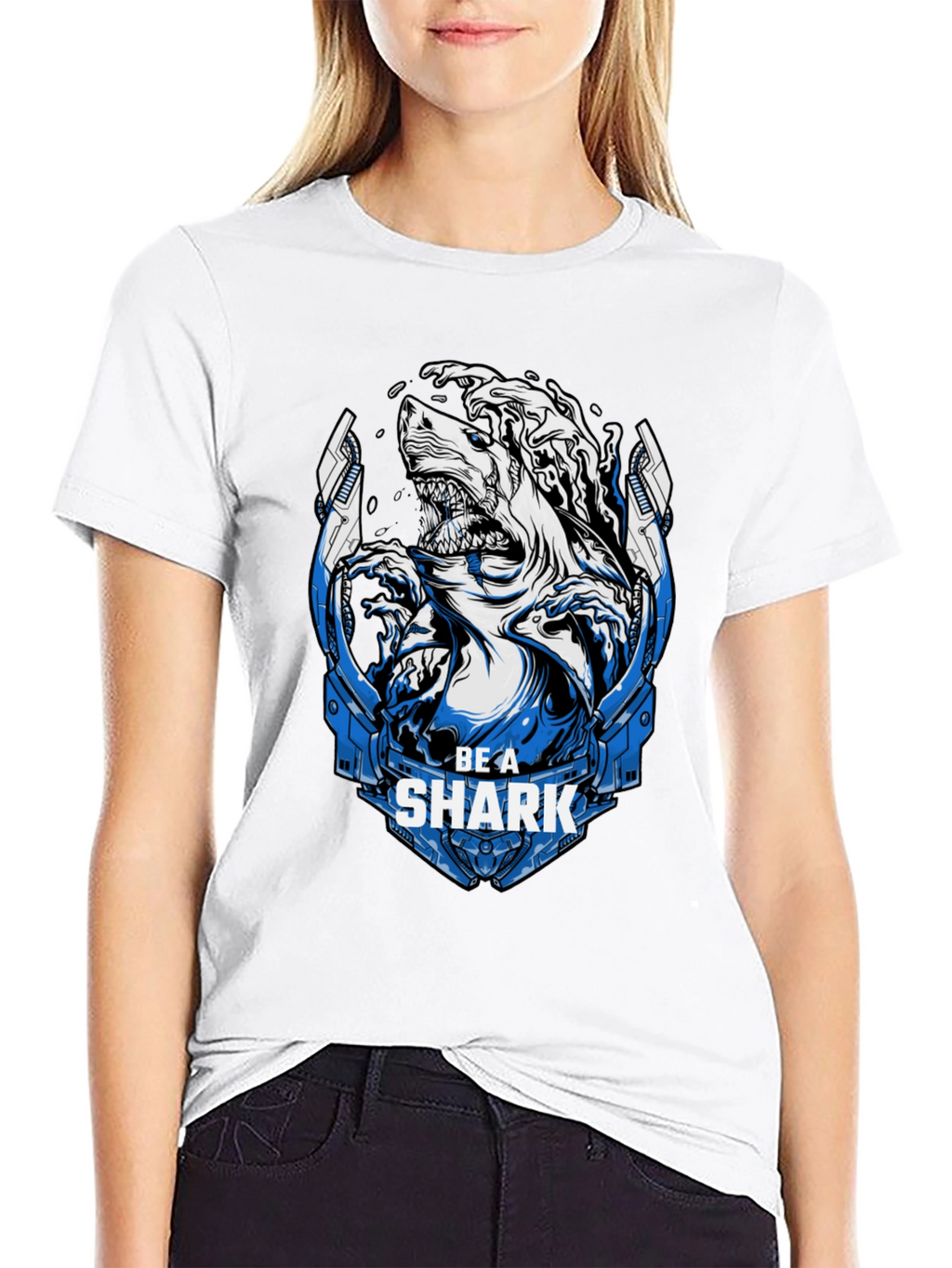 Be A Shark Graphic Print T-Shirt