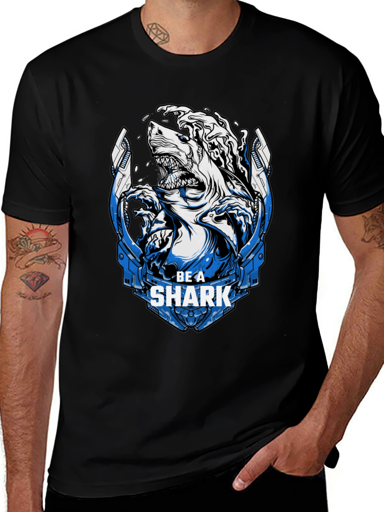 Be A Shark Graphic Print T-Shirt