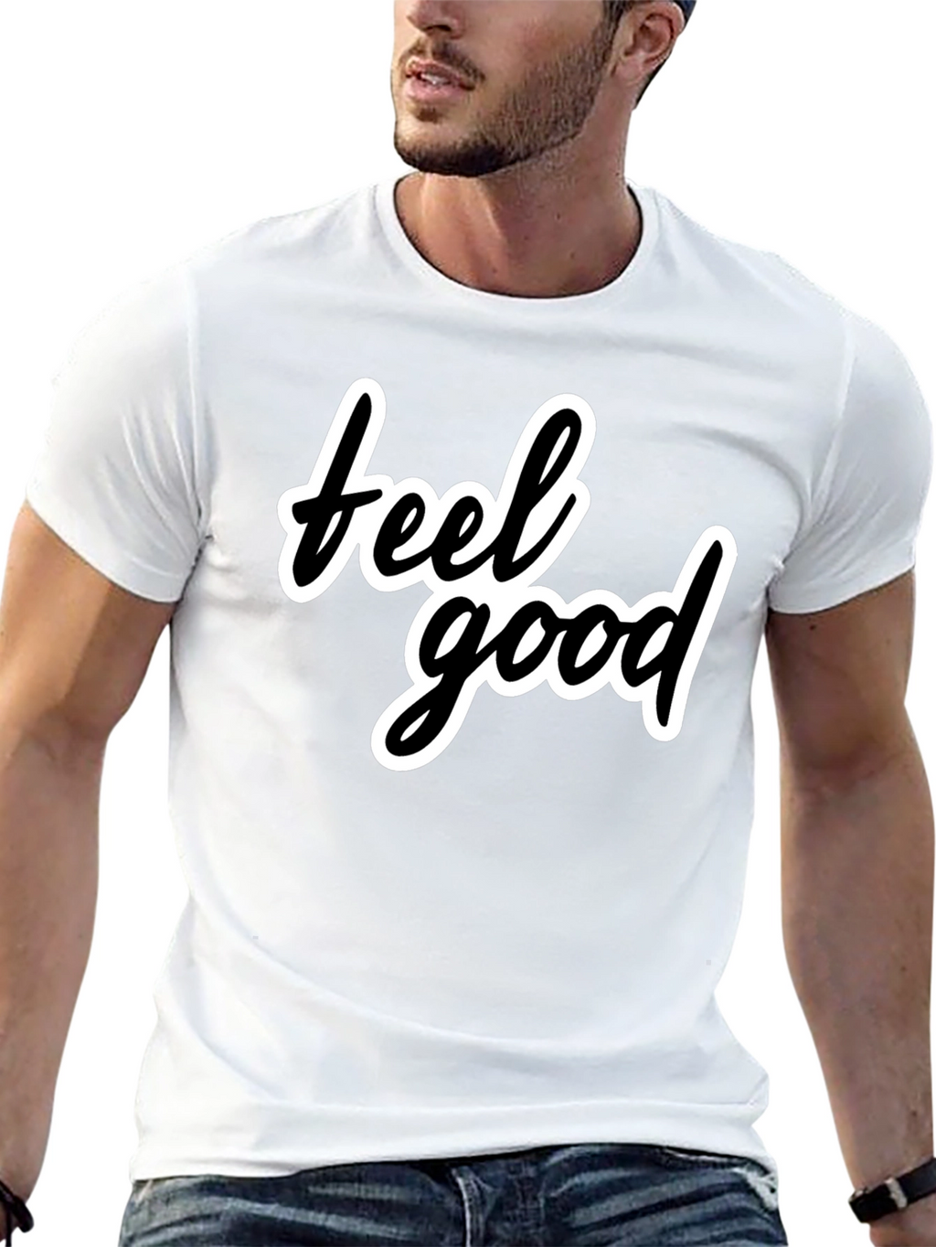 Feel Good Black T-Shirt - Stylish Casual Wear