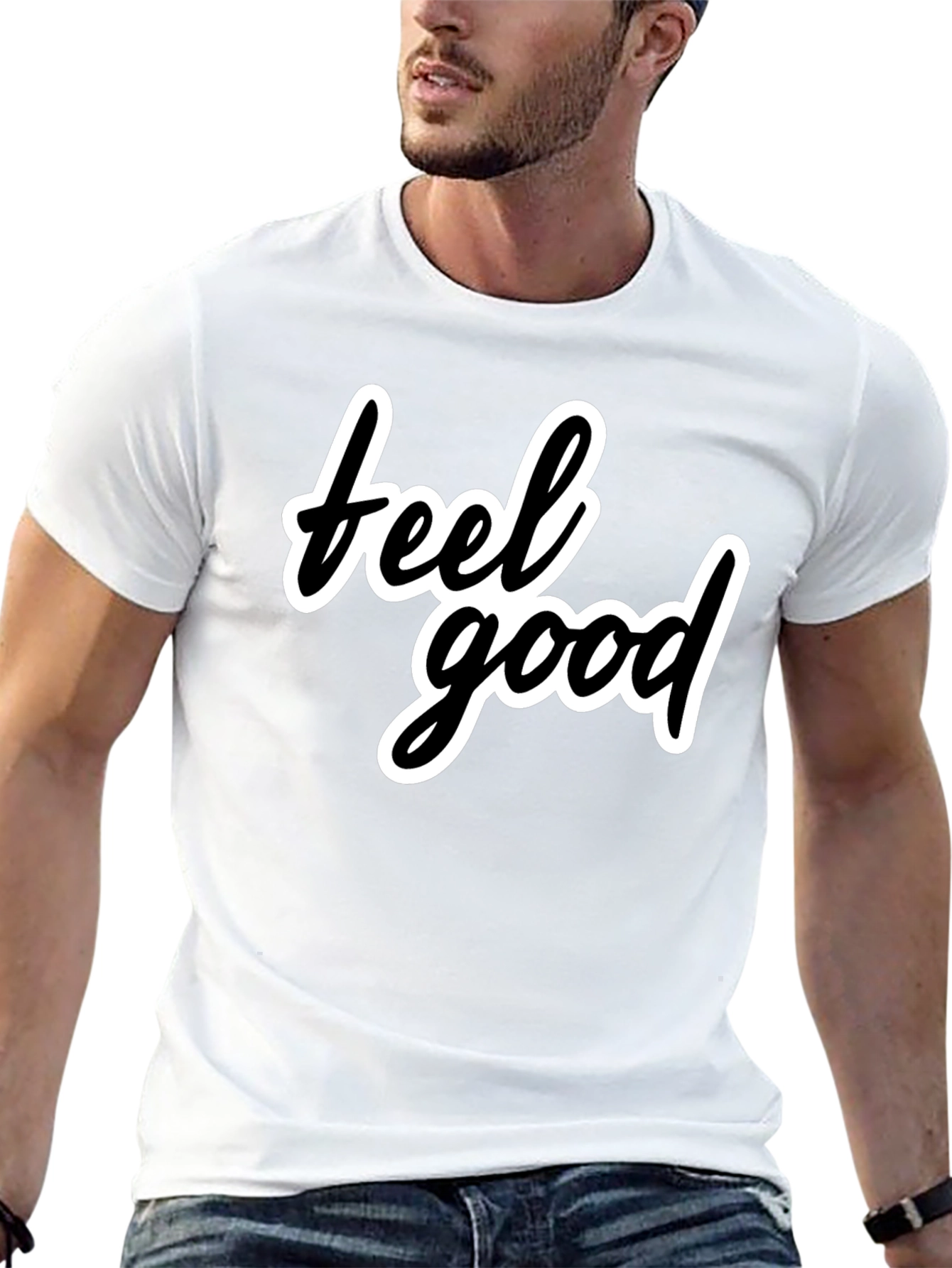 Feel Good Black T-Shirt - Stylish Casual Wear