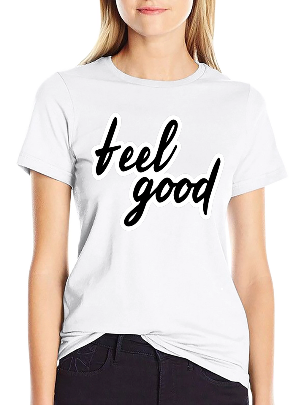 Feel Good Black T-Shirt - Stylish Casual Wear