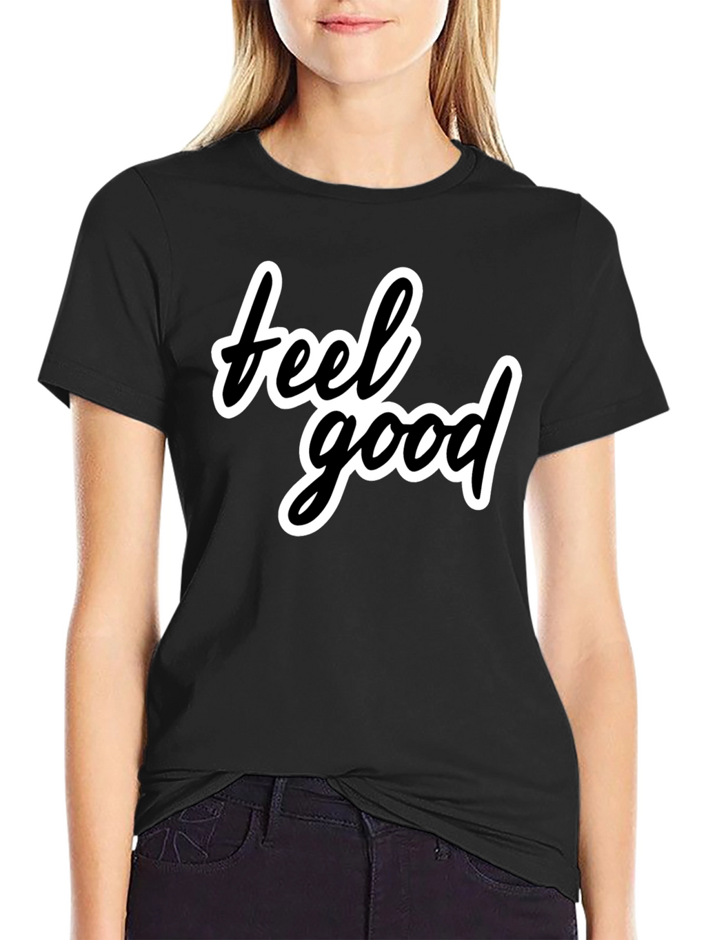 Feel Good Black T-Shirt - Stylish Casual Wear