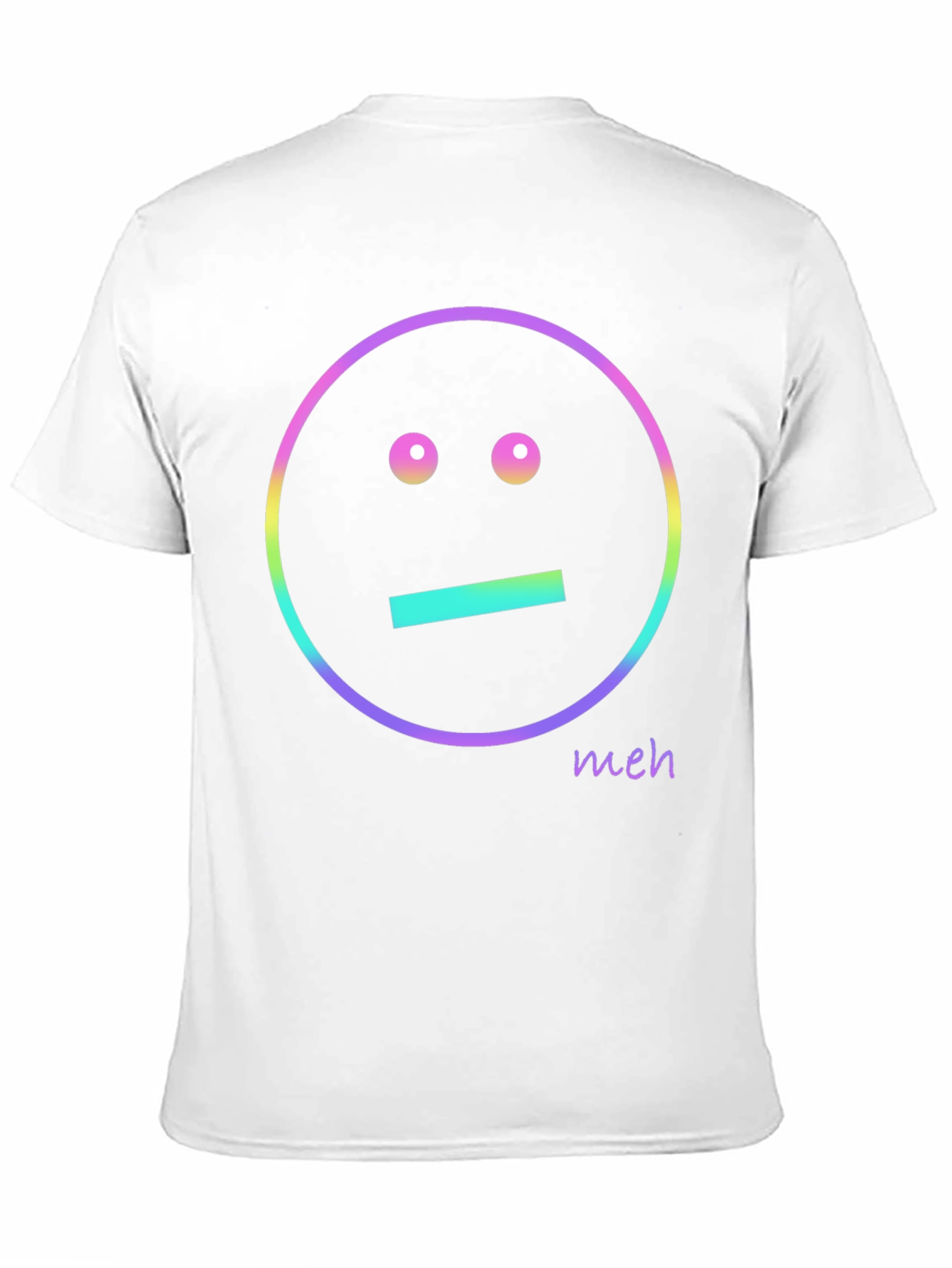 Meh Emoji Graphic T-Shirt - Black Casual Tee