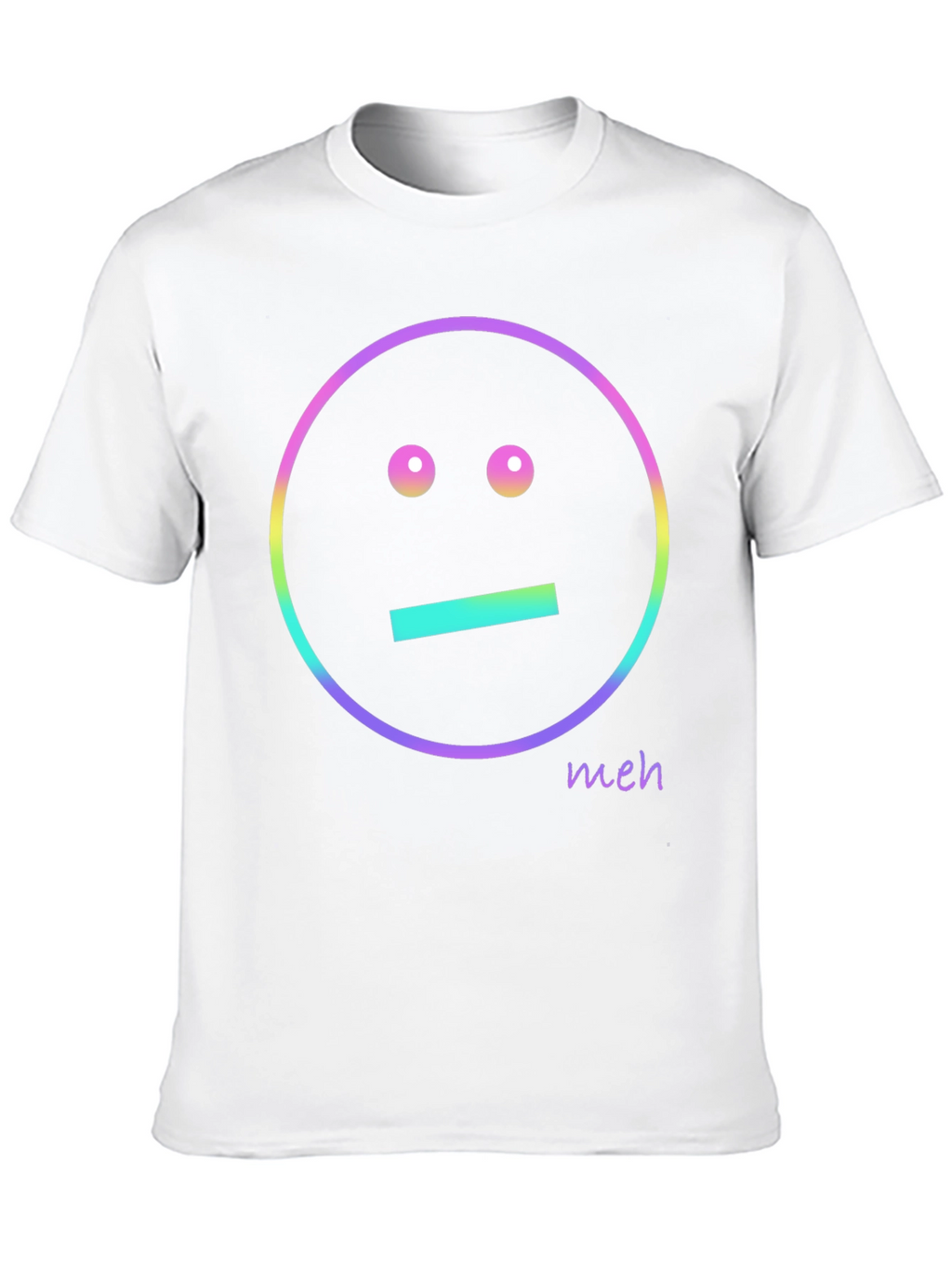 Meh Emoji Graphic T-Shirt - Black Casual Tee