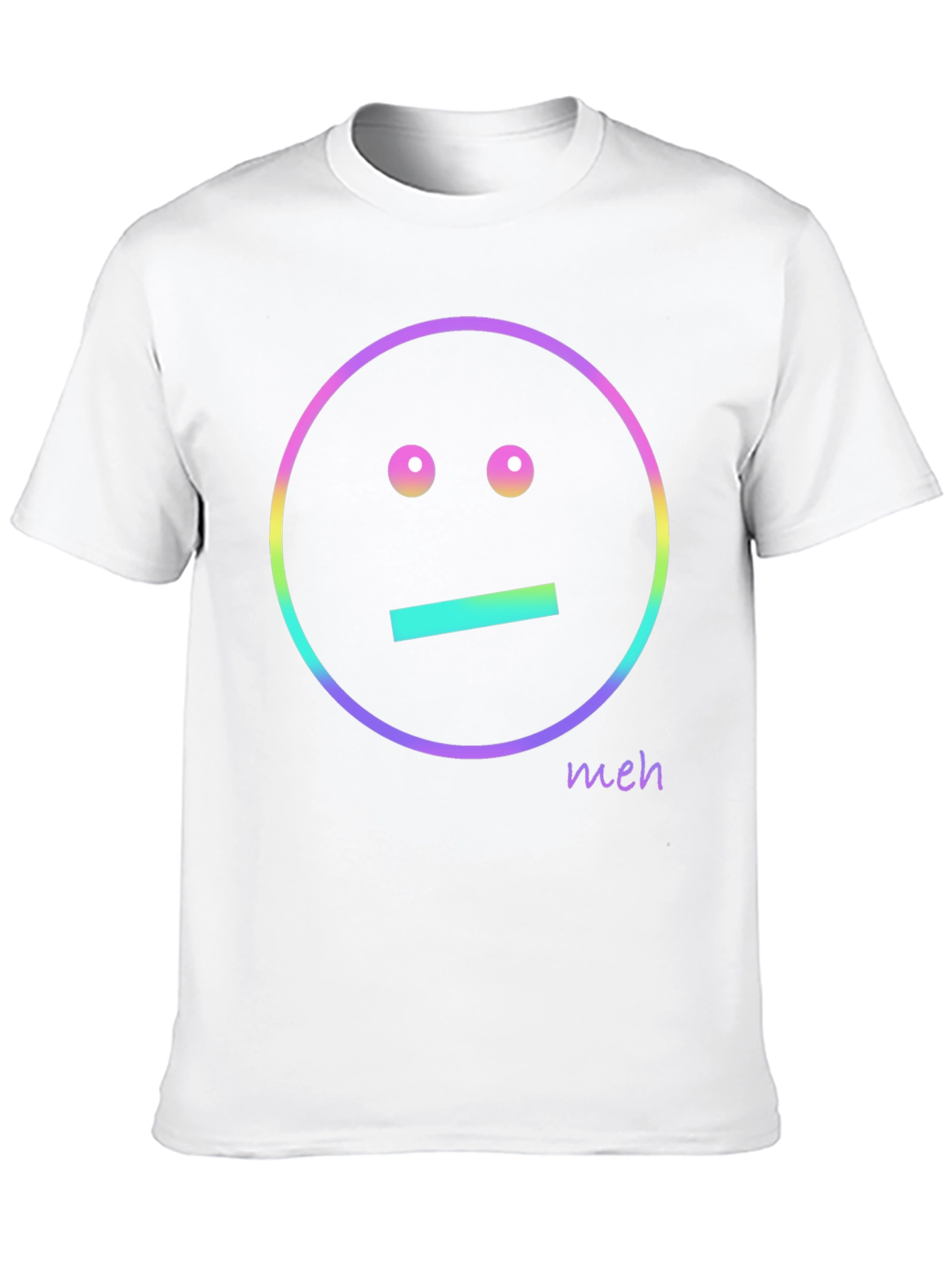 Meh Emoji Graphic T-Shirt - Black Casual Tee