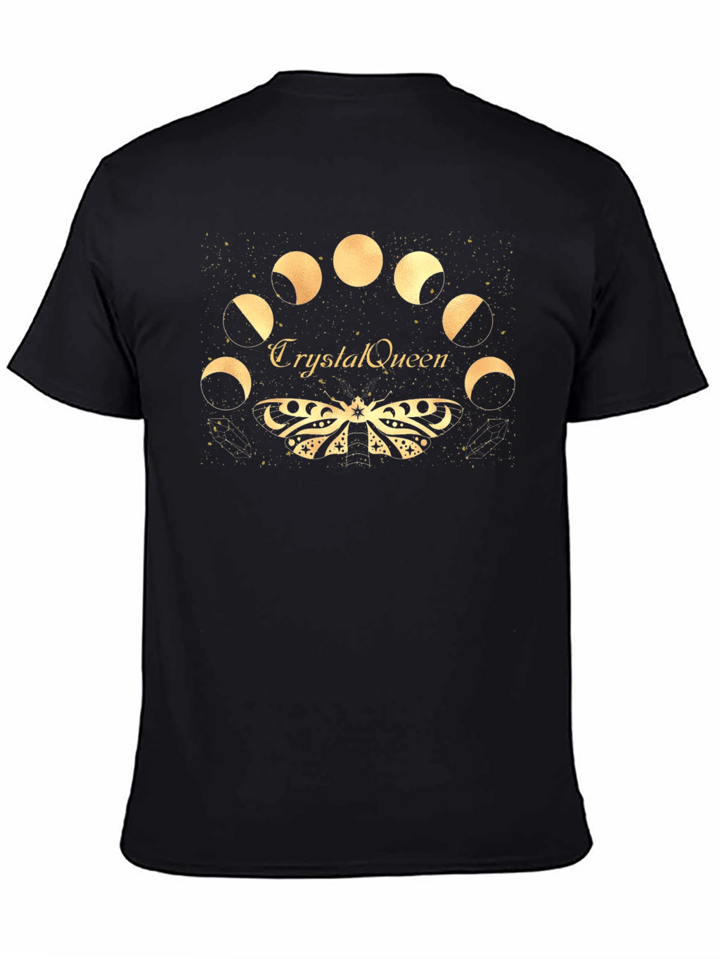 Crystal Queen Lunar Moth Black T-Shirt