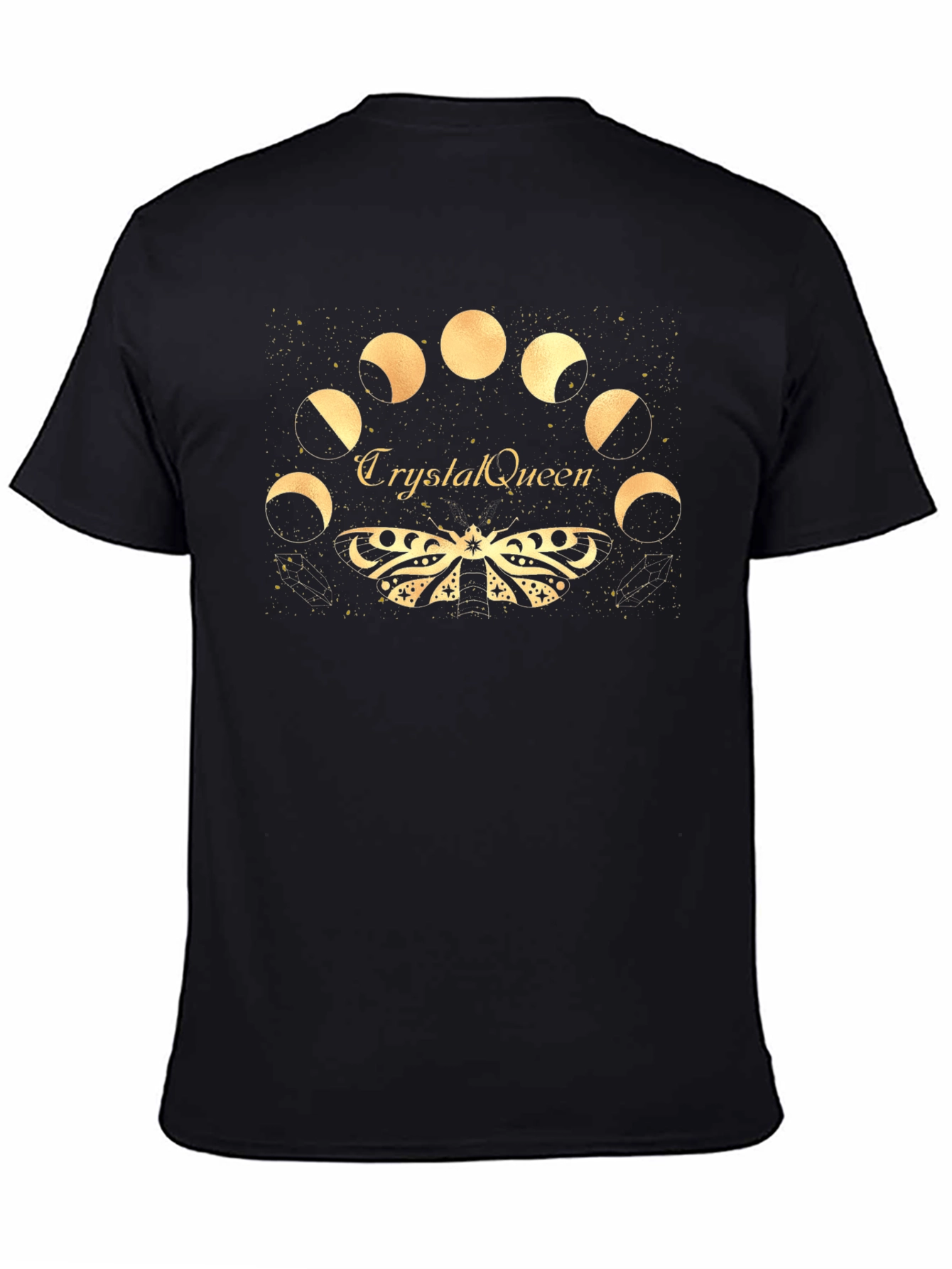 Crystal Queen Lunar Moth Black T-Shirt