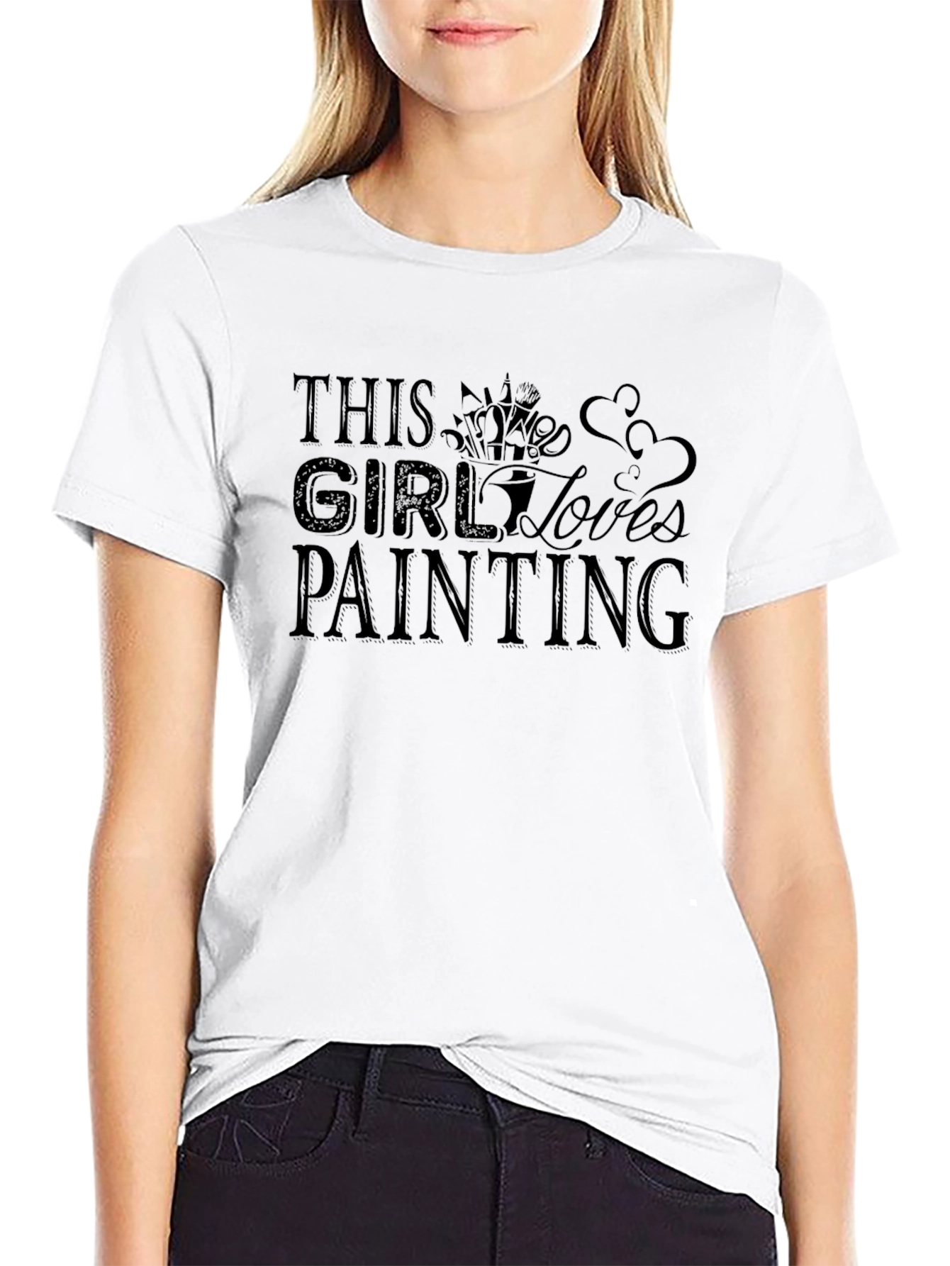 This Girl Loves Painting Black Graphic Tee