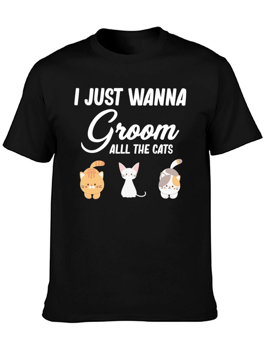 Cute Cat Grooming T-Shirt - Groom All The Cats