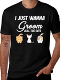 Cute Cat Grooming T-Shirt - Groom All The Cats