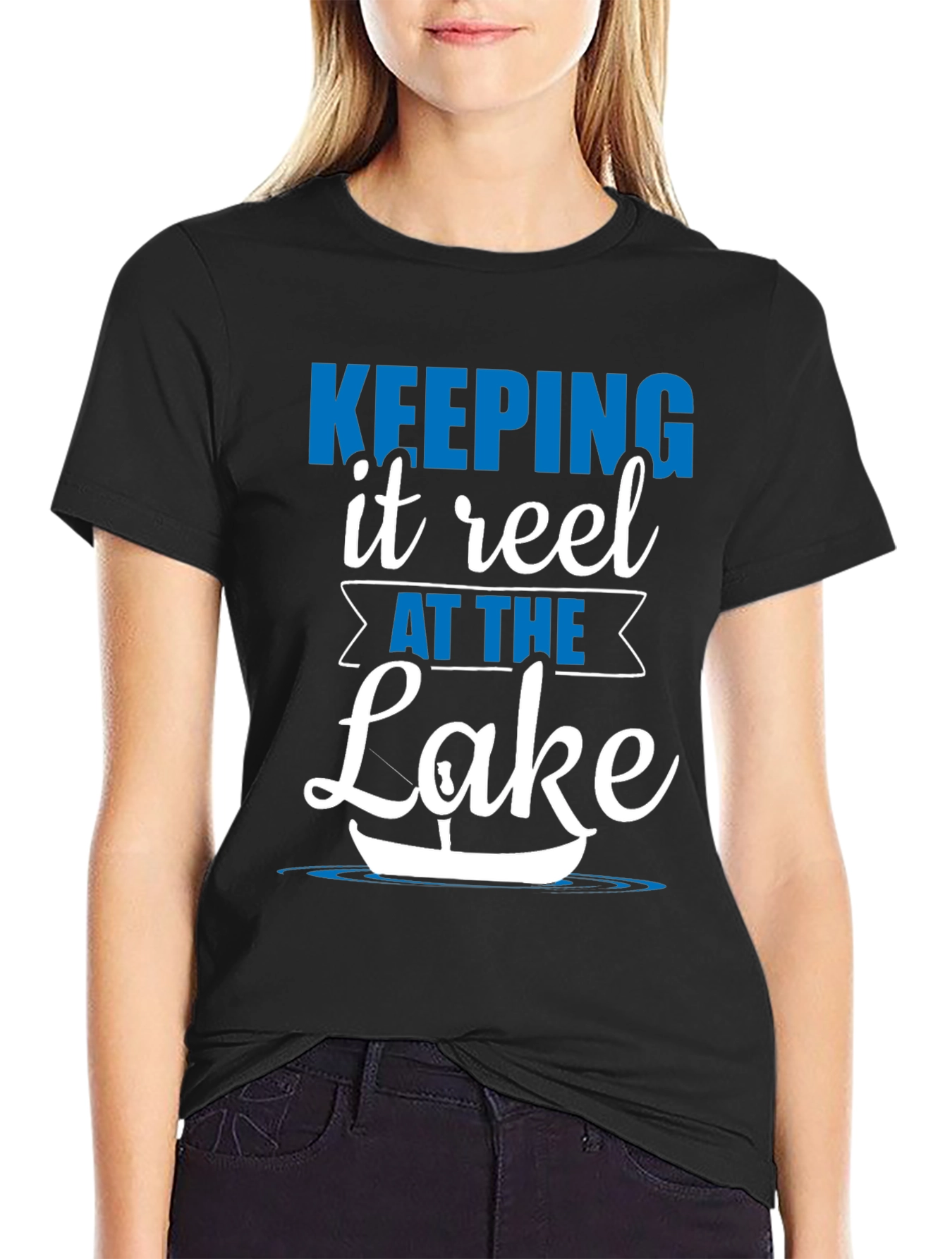 Keeping It Reel at the Lake Black T-Shirt