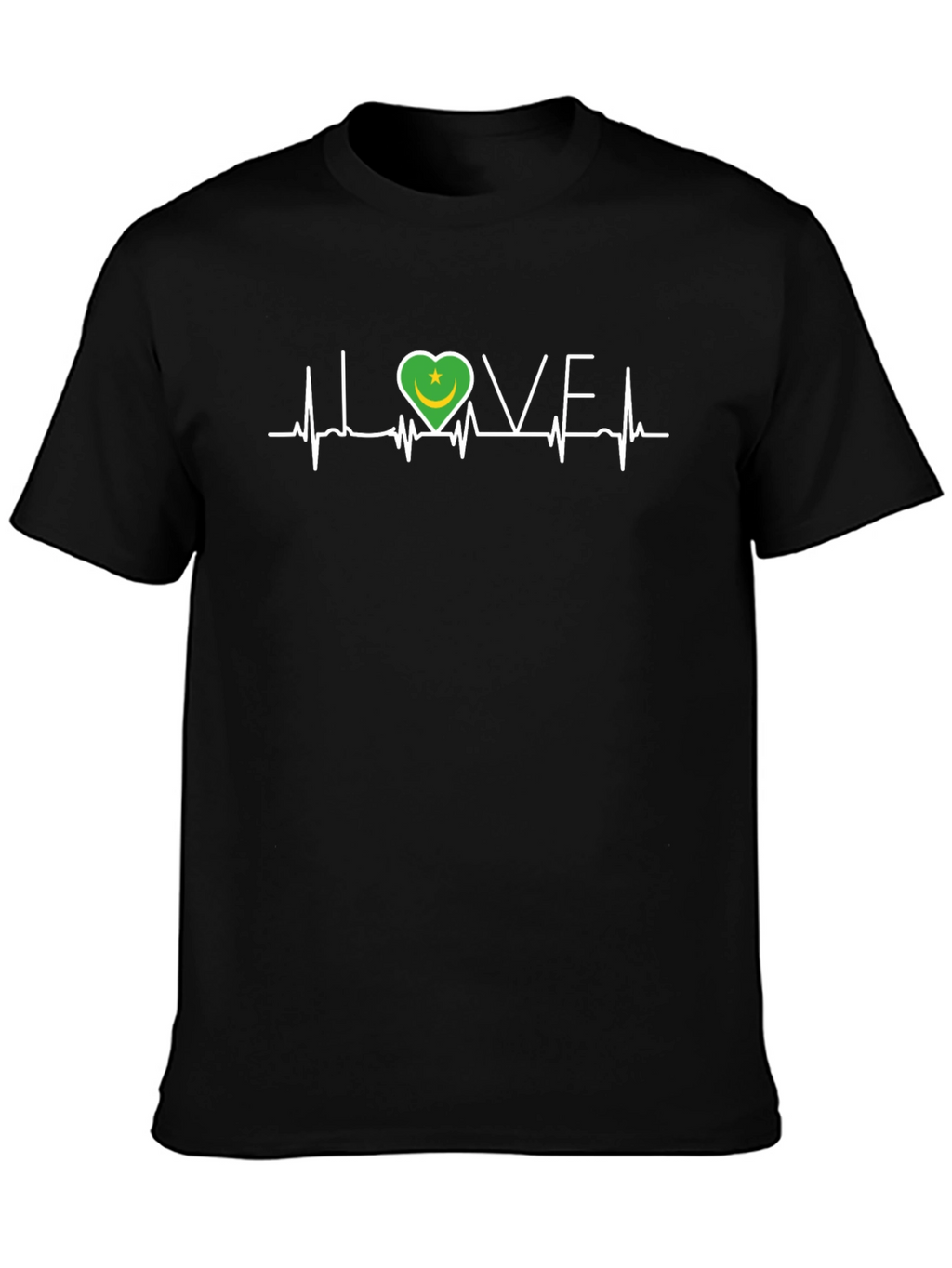 I Love Mauritania T-Shirt Country Flag Heartbeat Tee
