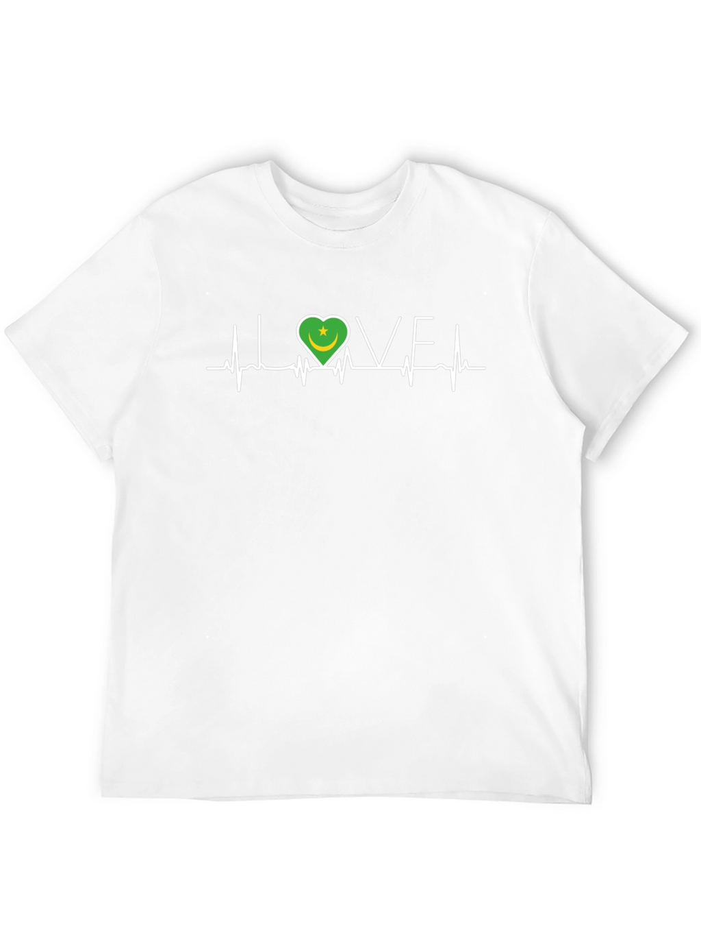 I Love Mauritania T-Shirt Country Flag Heartbeat Tee