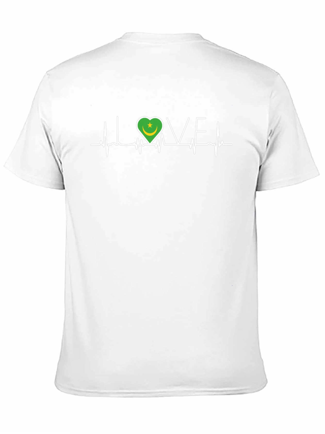 I Love Mauritania T-Shirt Country Flag Heartbeat Tee