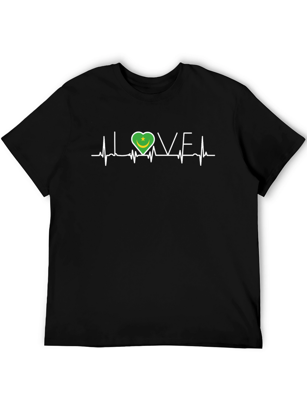 I Love Mauritania T-Shirt Country Flag Heartbeat Tee