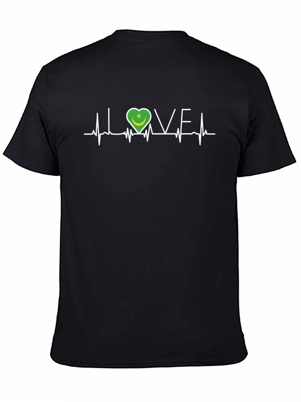 I Love Mauritania T-Shirt Country Flag Heartbeat Tee