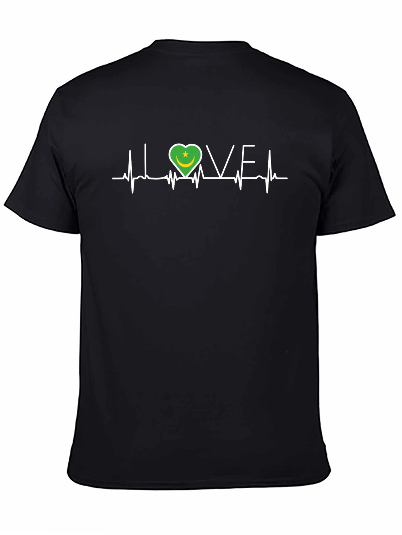 I Love Mauritania T-Shirt Country Flag Heartbeat Tee