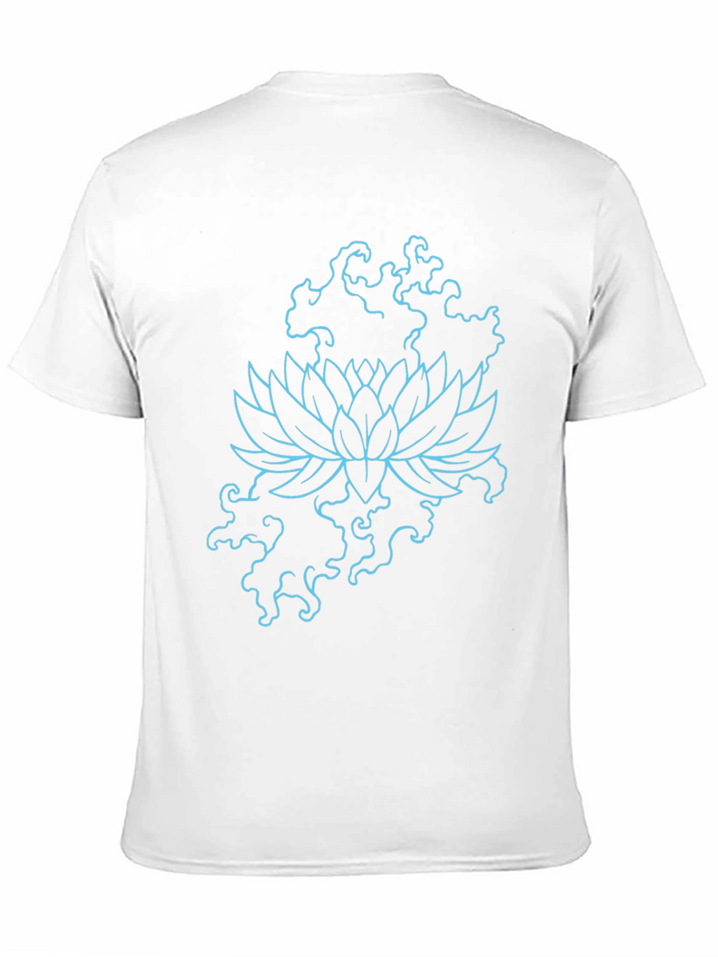 Lotus Flower Graphic Print Tee - Black