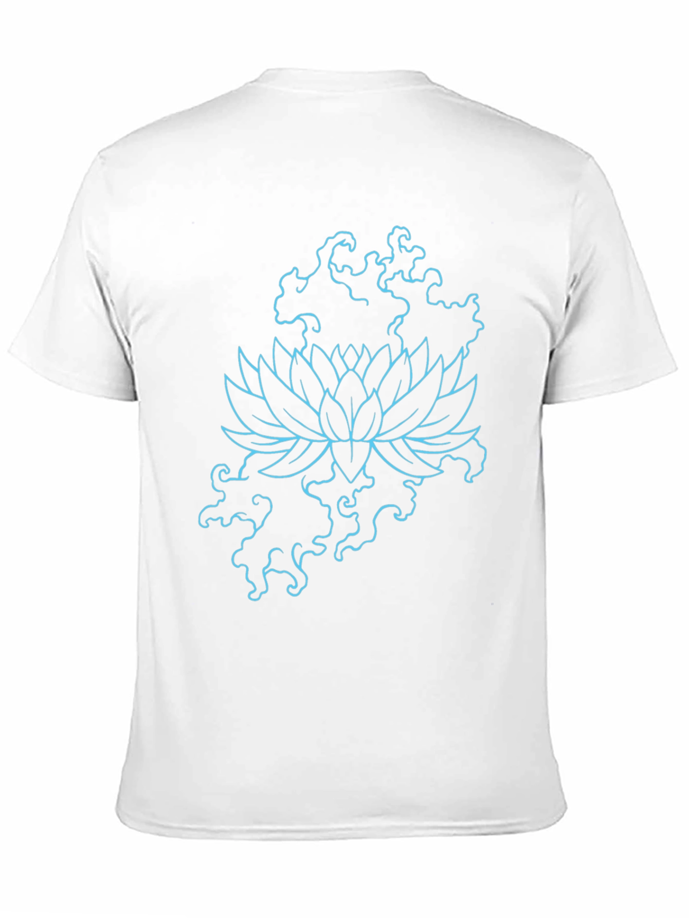 Lotus Flower Graphic Print Tee - Black