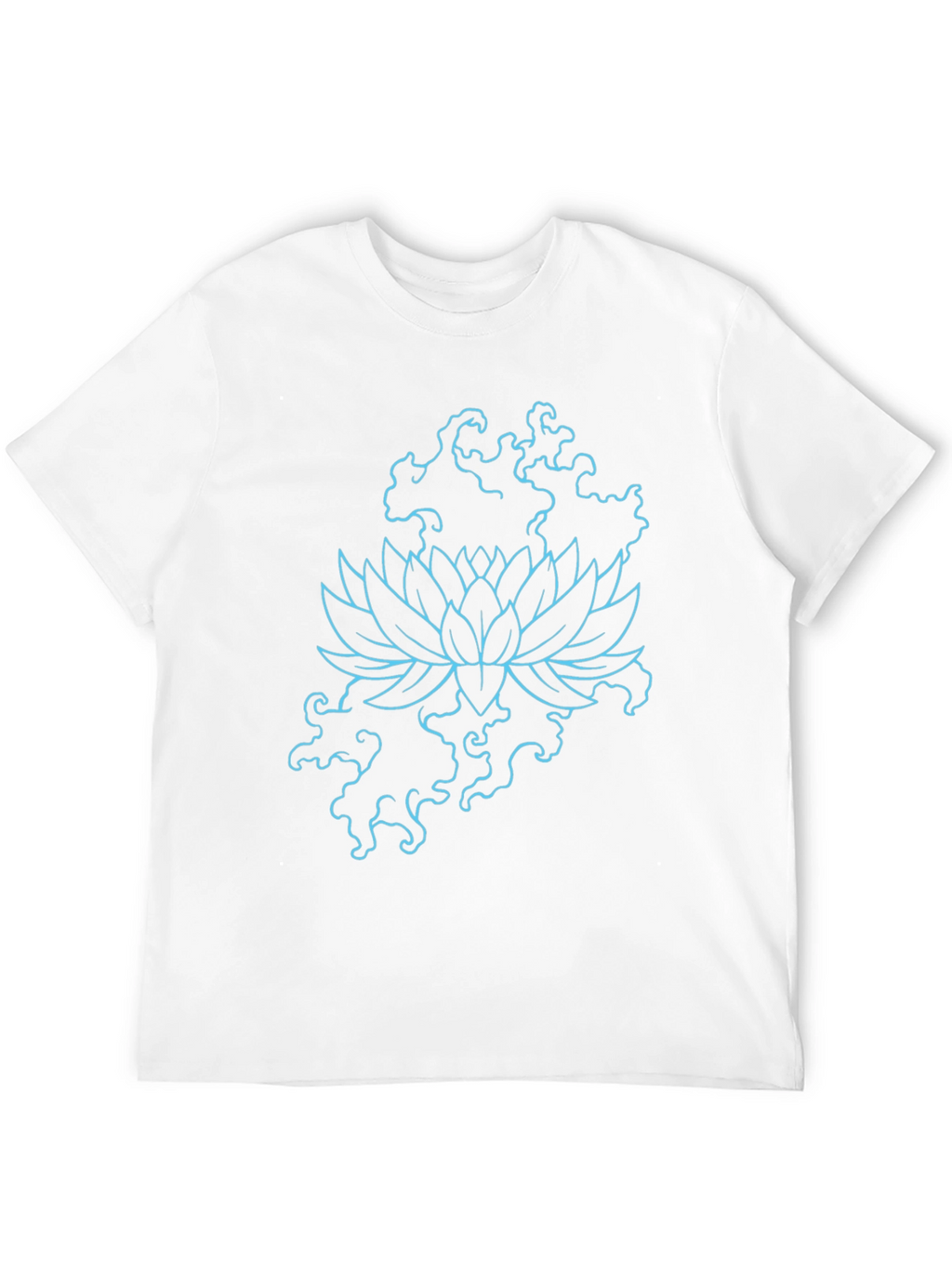 Lotus Flower Graphic Print Tee - Black