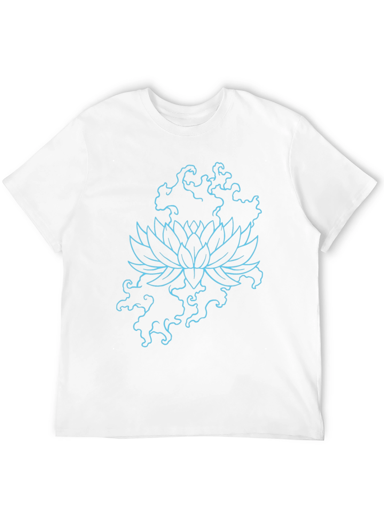 Lotus Flower Graphic Print Tee - Black