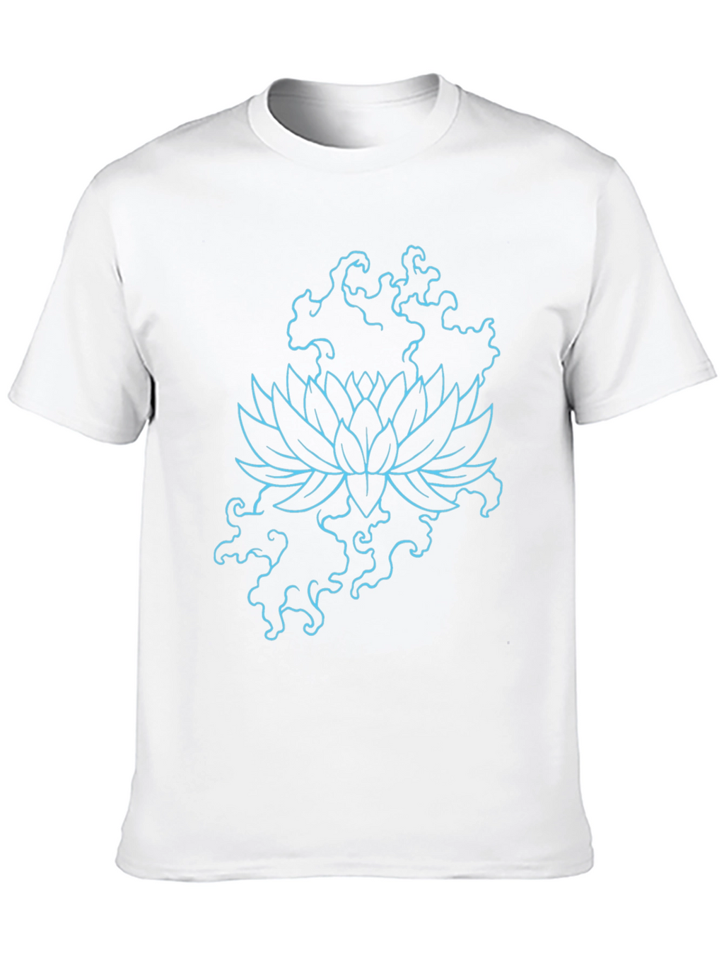 Lotus Flower Graphic Print Tee - Black
